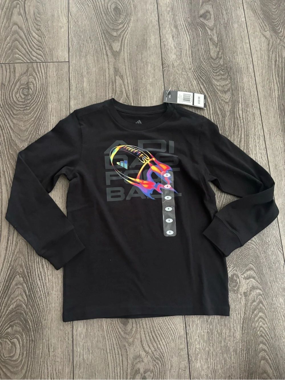 Adidas Kids' Black Long-Sleeve Graphic Tee